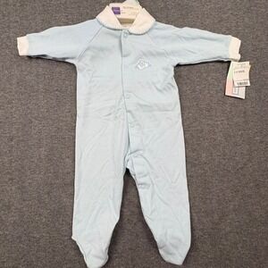 Bright Future Baby Sleeper 3-6 Months Light Blue Cloud‎ Embroidery JCPenney NWT
